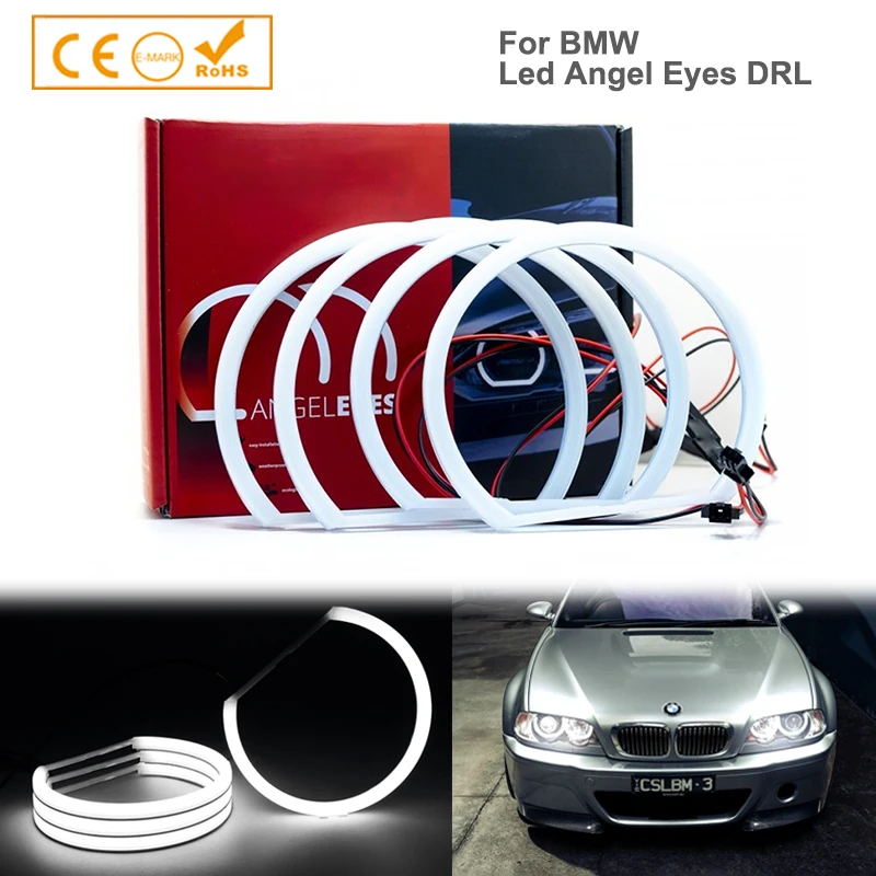 4 Pezzi Car-Styling Angel Eyes Smd Led White Yellow Halo Rings Error Free Per Bmw E36 E38 E39 E46 Halo Rings Cotton Light Kit