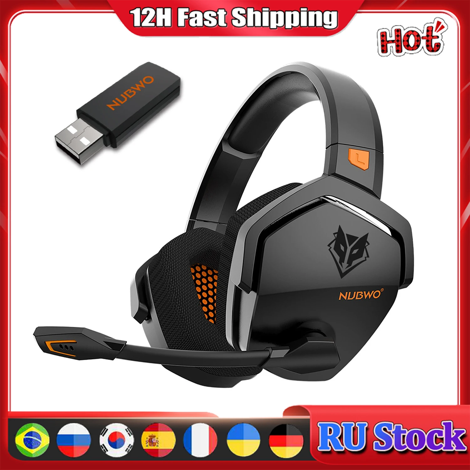 Nubwo G06 Cuffie Da Gioco Wireless Per Ps5 Ps4 Pc Laptop Over Ear Cuffie Con Microfono 2.4G Bt Cuffie Wireless/Cablate Per Giochi