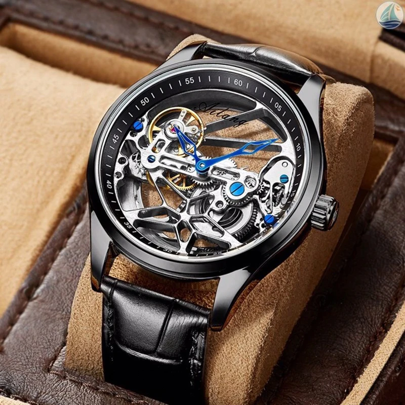 Ailang Skeleton Mechanical Mens Watches Top Brand Lusso Steampunk Trasparente Hollow Automatic Watch Relogio Masculino 8625