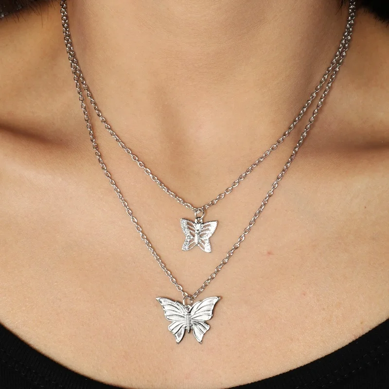 Collana Della Boemia Per Le Donne Collana A Farfalla Collana Con Clavicola A Doppia Catena Lucida Gioielli Regalo Di Anniversario Rebajas Yenvio Grati