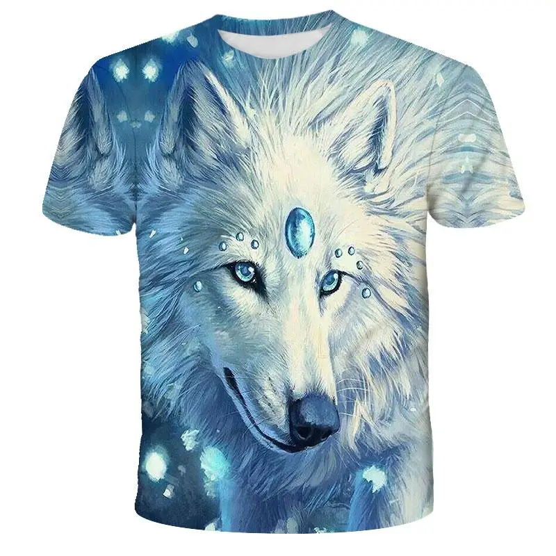Wolf Kaus Pria Untuk Pria Gratis Ongkos Kirim Kaus Atasan Lengan Pendek Kaus Print 3D Kaos Bermerek Fashion Gratis Ongkos100-Xl