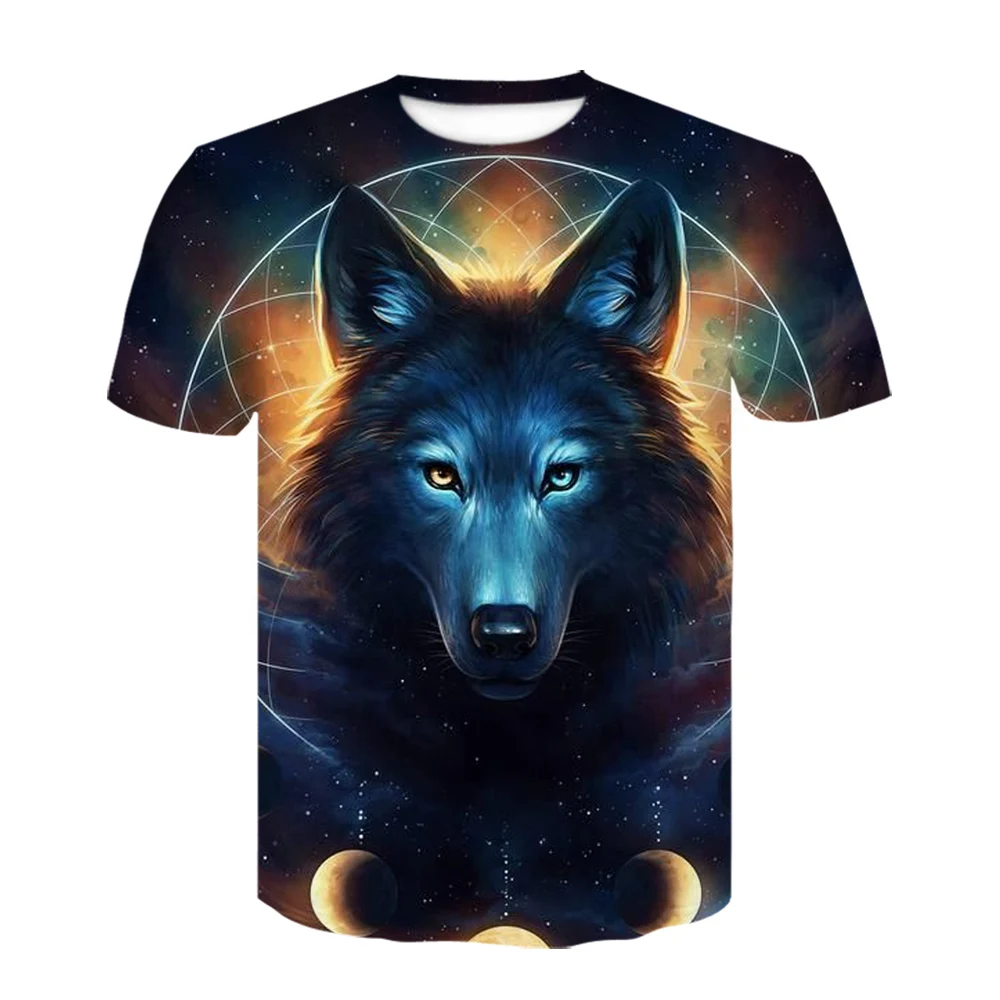 2023 Wolf Kaus Pria Untuk Pria Gratis Ongkos Kirim Kaus Atasan Lengan Pendek Kaus Print 3D Kaos Bermerek Fashion Gratis Ongkos
