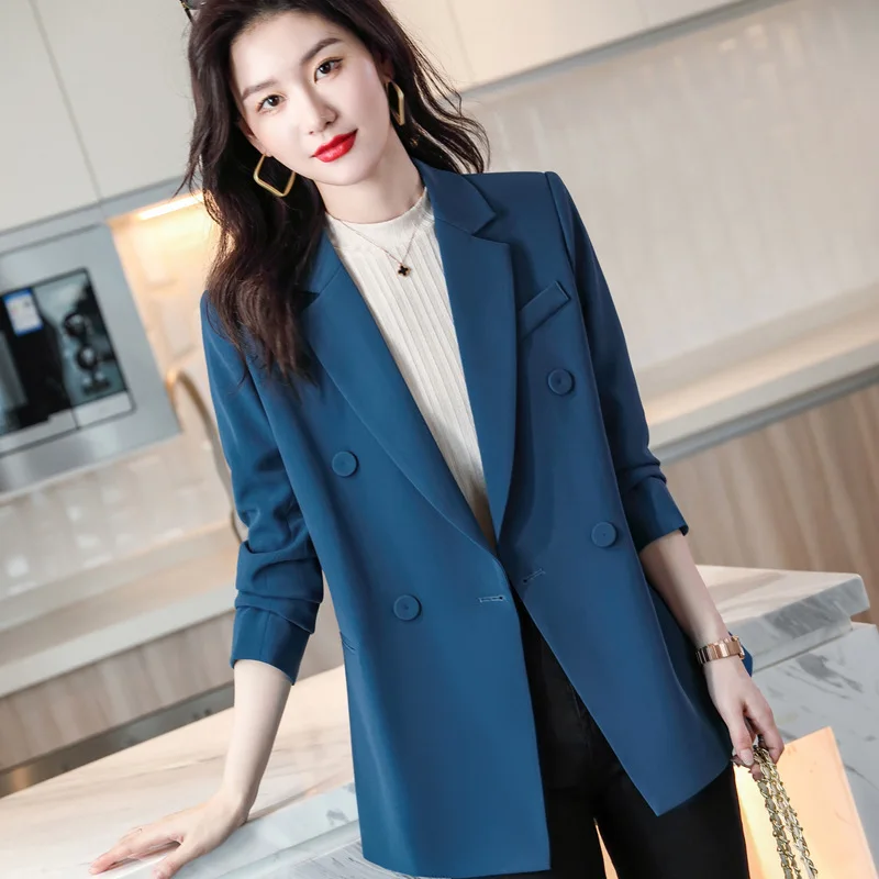 2023 Fashion Suit Giacche Donna Primavera Autunno Blazer Cappotti Abbigliamento Donna Office Lady Giacche Blazer Doppiopetto D443