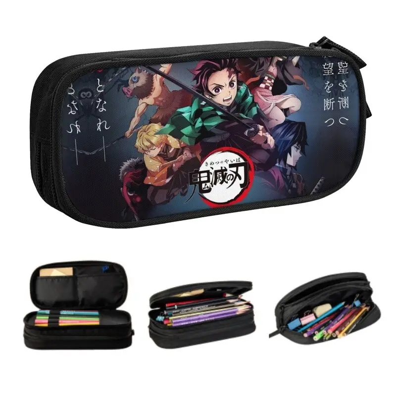 Cute Demon Slayer Kimetsu No Yaiba Astucci Per Ragazze Ragazzi Grande Capacità Anime Manga Pencil Bag Accessori Per La Scuola