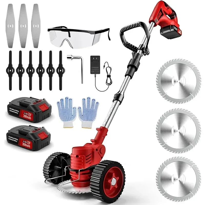 Dragro Tosaerba Elettrico Cordless 3 In1 Lame Leggero Push Grass Weed Trimmer Cutter Utensili Elettrici Da Giardino Alimentati A Batteria