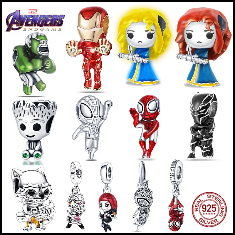 Marvel Spider-Man Groot Star Pendant Star Wars Beads Fit Original Pandora Bracciale In Argento Sterling 925 Gioielli Da Donna Fai Da Te