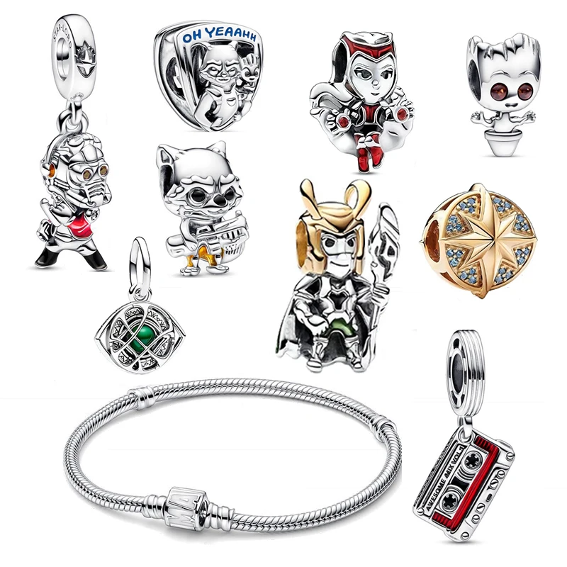 Disney Marvel Guardians Of The Galaxy Collezione Completa Fit Originale Pandora Charms Bracciali E Gioielli Con Ciondolo Bangle Berloque