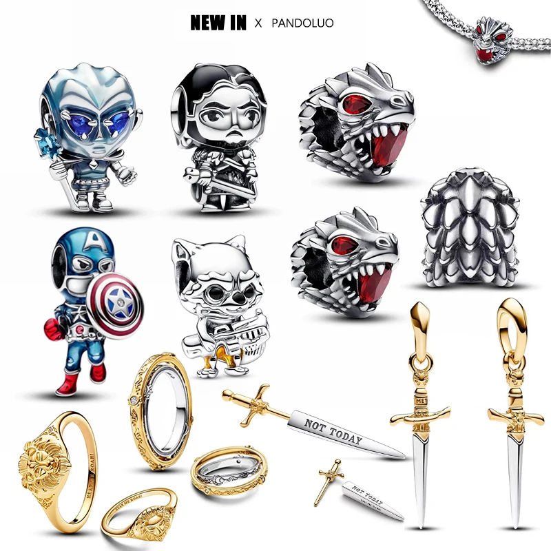 2024 Nuovo In Captain America Charm Beads Fit Pandora Charm Bracciale Originale 925 Silver Women'S Marvel Series Jewelry Gift