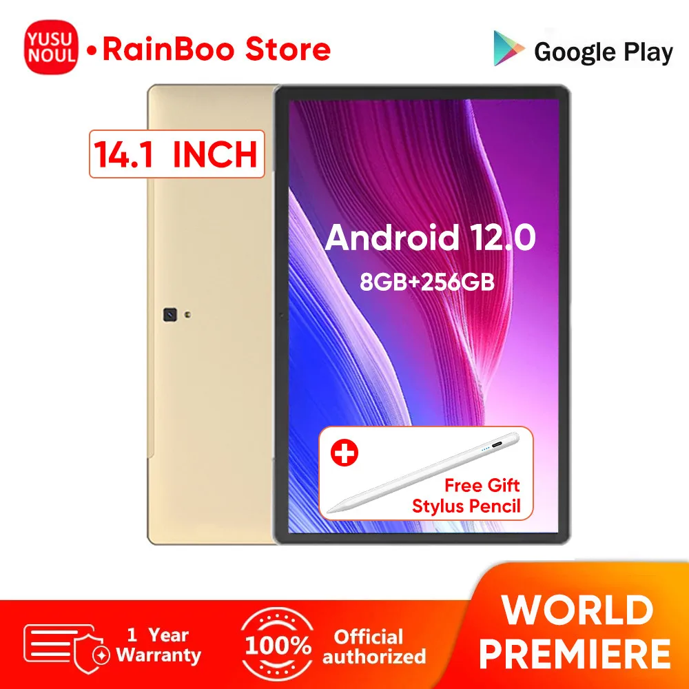 Firmware Globale Tablet Pc A Grande Schermo Da 14.1 Pollici 8 + 256Gb Google Market Gps Phone Call 5G Wifi Tablet Muslimit 8Gb + 256Gb Tab 14"