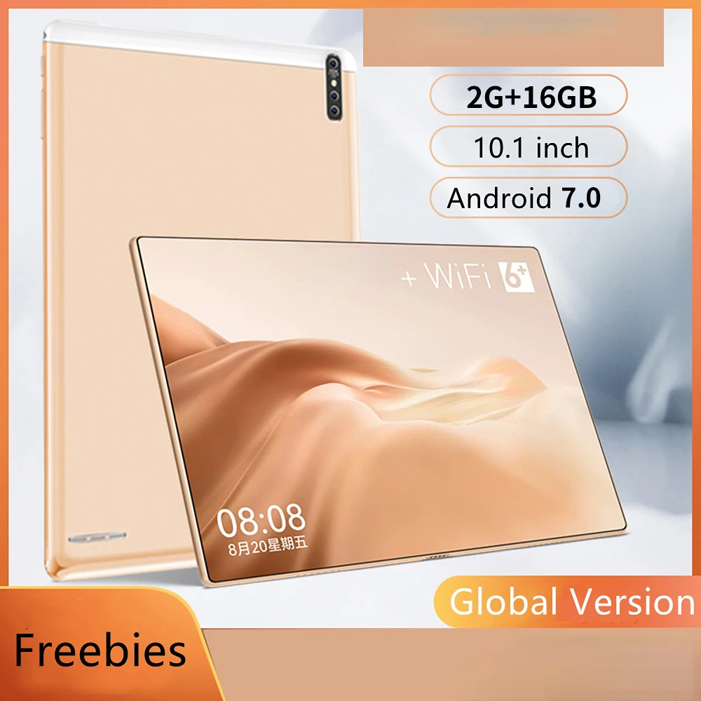 2023 Miglior Tablet Pc Android 7.0 10.1 Pollici 2Gb + 16Gb Wifi Tablet Pc Dual Camera Dual Sim Card Phone Tab Kids Tablet Pc