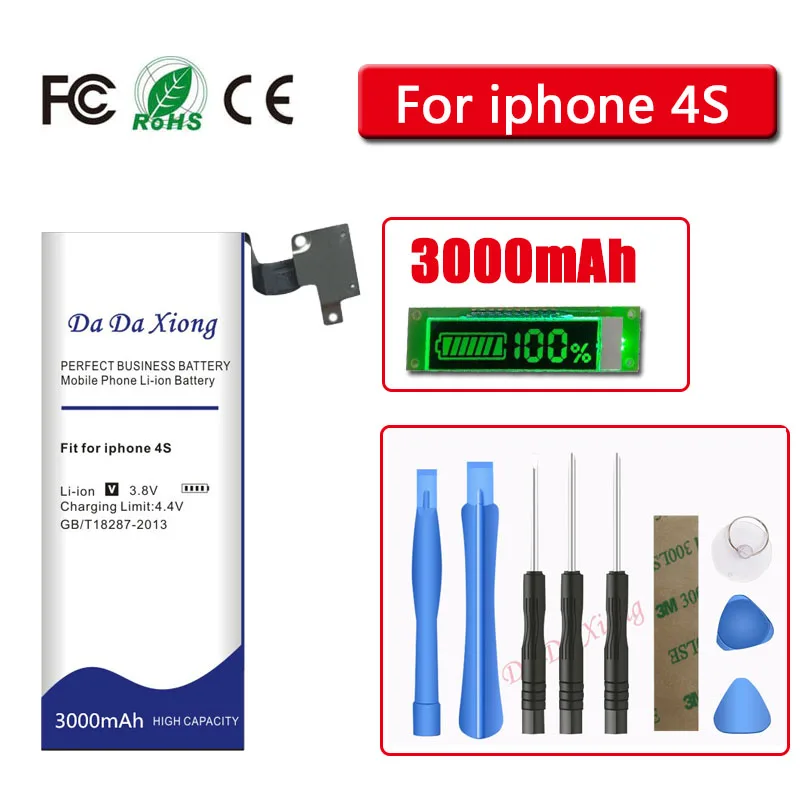 Batteria Dadaxiong 3000Mah Per Iphone 4S Per Iphone4S Bateria Strumenti Gratuiti