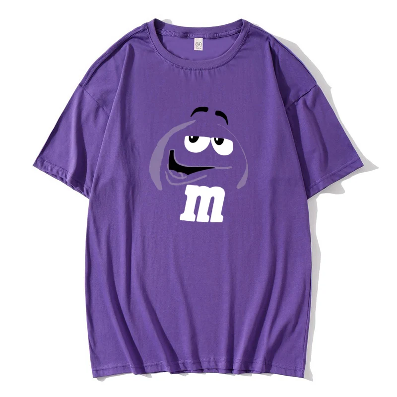 M & M'S Chocolate Candy Character Face T-Shirt Short New Vintage T Shirt Da Uomo Amazing Top T-Shirt Leeve Tops