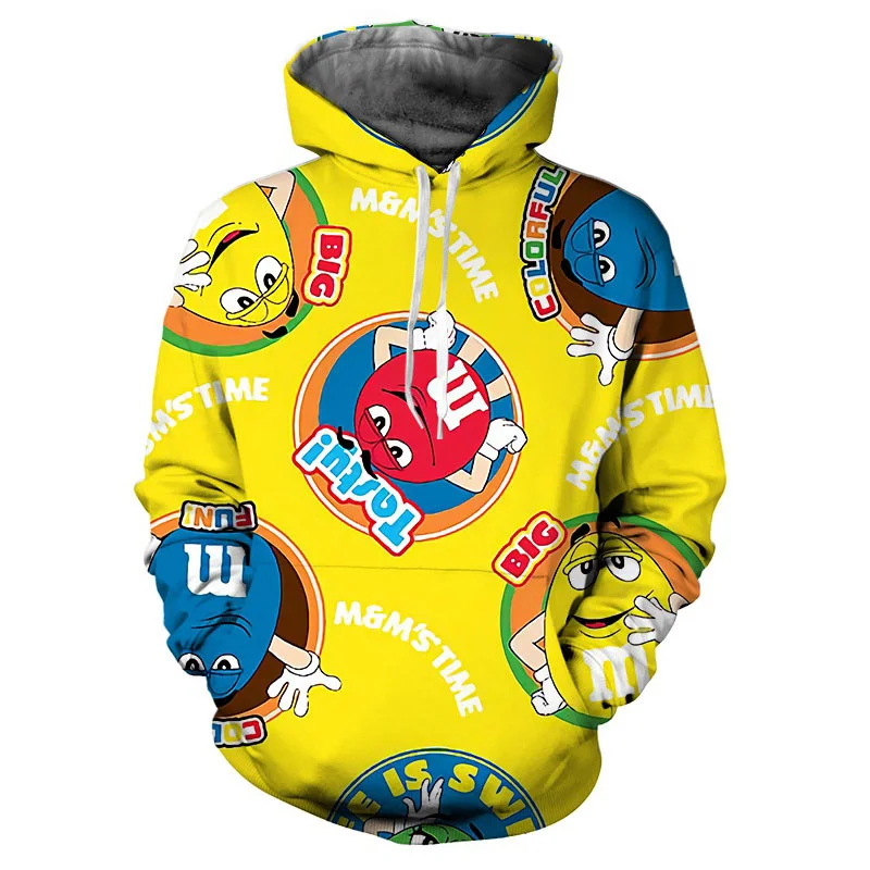 Felpa Con Cappuccio M & M Stampata In 3D Per Uomo Abbigliamento Harajuku Fashion New In Felpe Con Cappuccio E Felpe Donna Pullover Abbigliamento Top