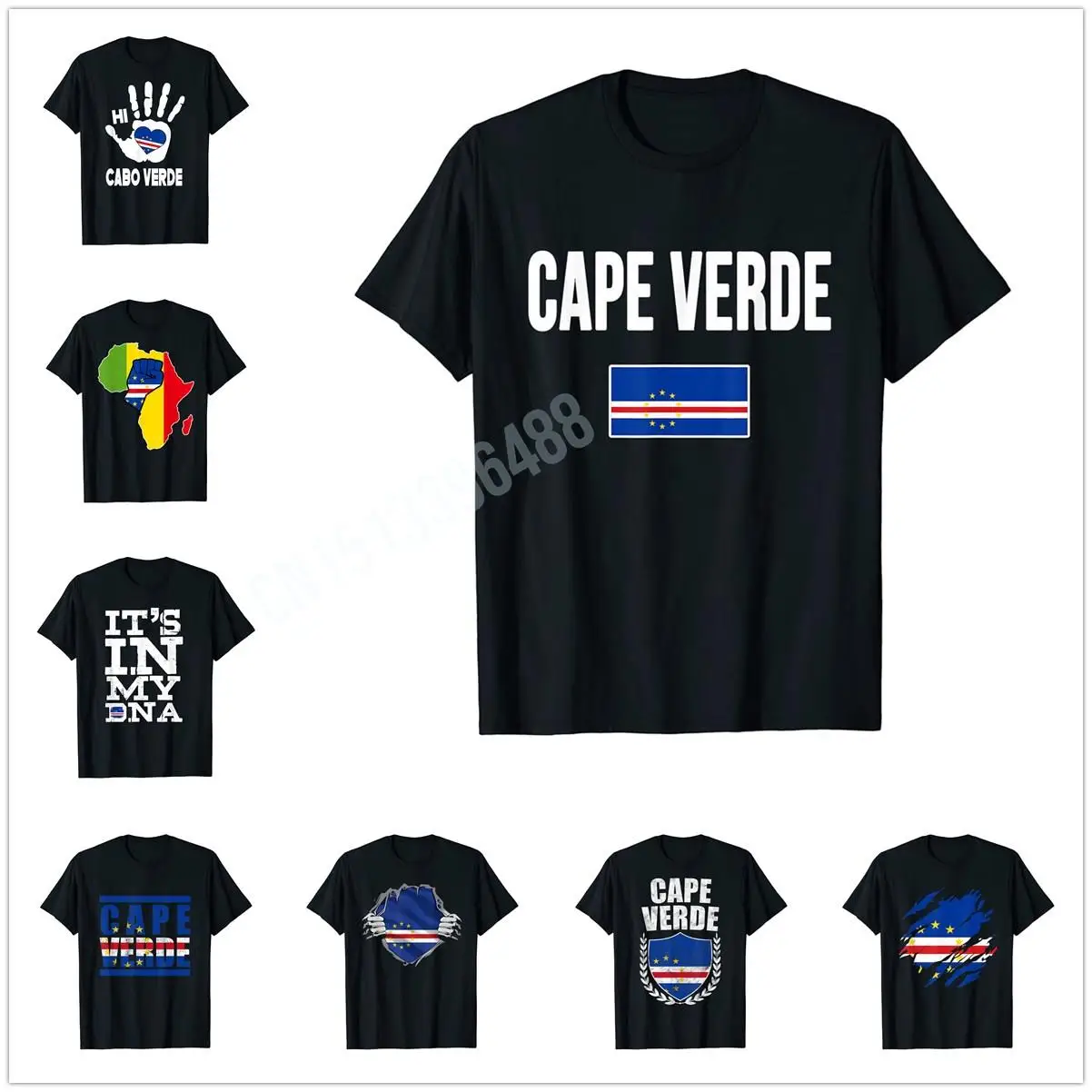 More Design Cape Verde National Flag Design T-Shirt For Men Women T Shirt Hip Hop Tops Cotton Tees