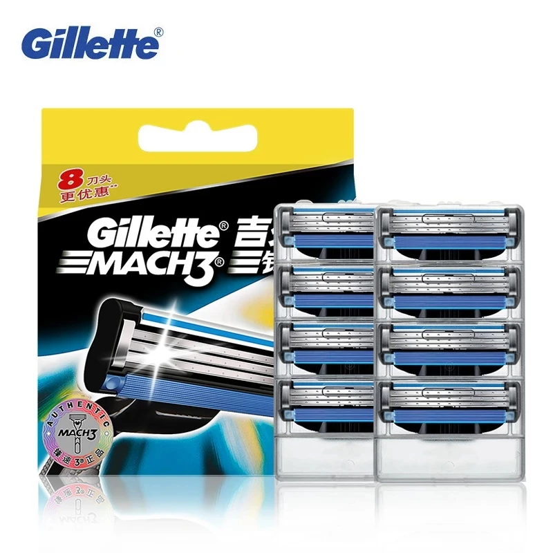 Lame Di Rasoio Da Barba Gillette Mach 3 Originali Per Uomo Safe Mach 3 Depilazione Da Barba Lama Di Marca Da Barba Con 8 Lame