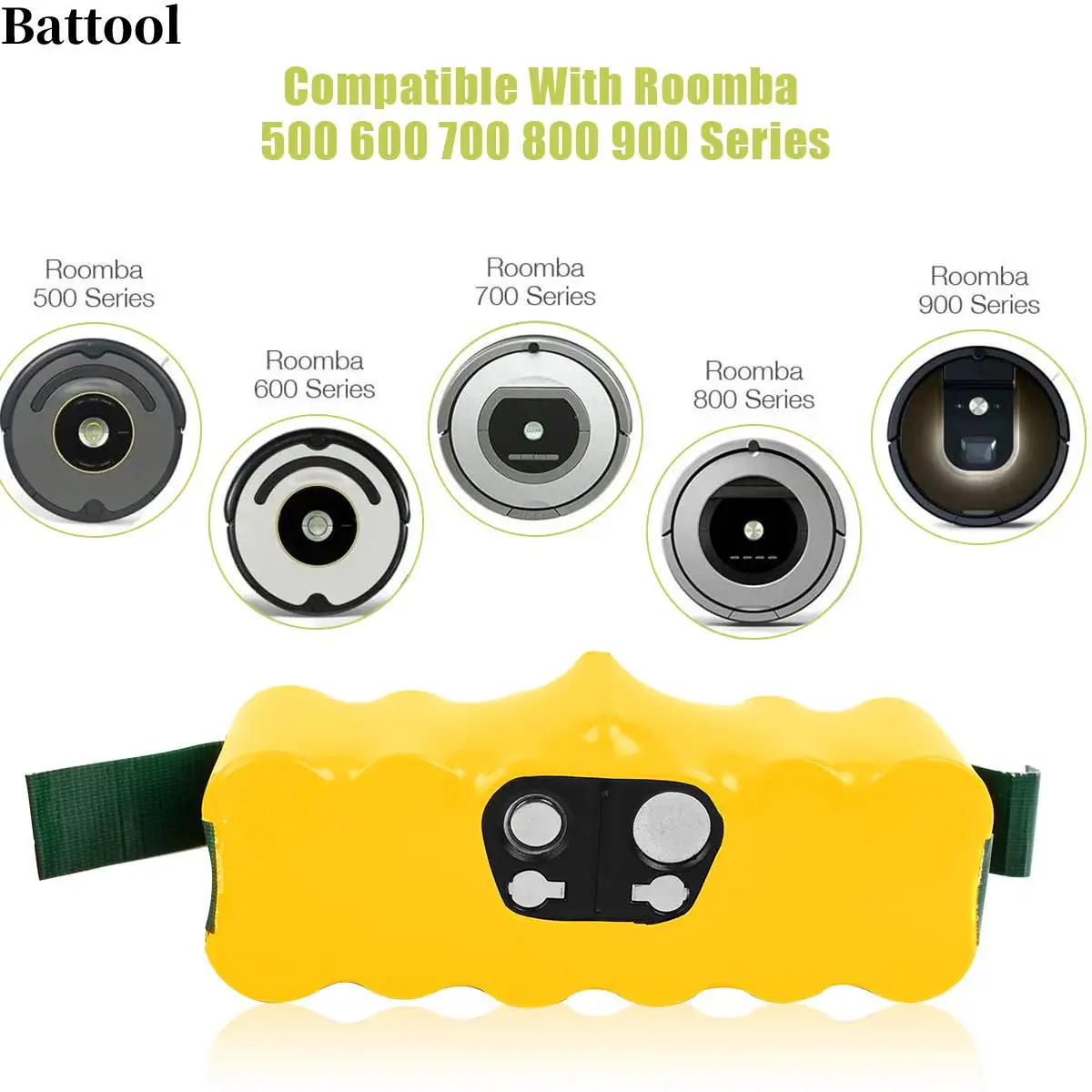 Batteria Di Ricambio Battool Ni-Mh 14.4V 3800Mah Per Irobot Roomba 500 530 550 620 600 650 700 780 790 Aspirapolvere Bateria