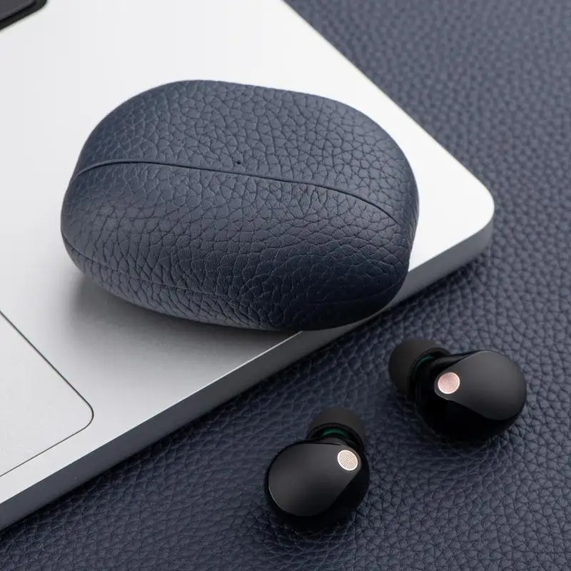 Custodia In Pelle Di Mucca Di Lusso Per Sony Wf 1000 Xm5 In Vera Pelle Fatta A Mano Wf 1000 Xm5 Cover Grain Pattern Bluetooths Custodie Per Auricolari
