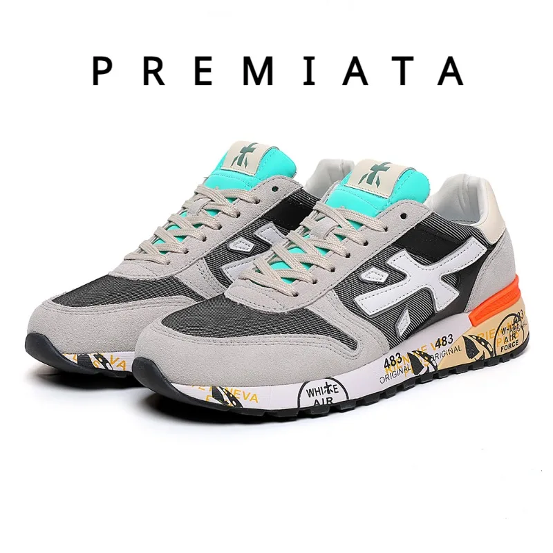 Premiata Scarpe Da Ginnastica Casual Da Uomo Grigio Arancione Blu Moda Scarpe Sportive Da Corsa Traspiranti Per Uomo Spedizione Gratuita Premiata