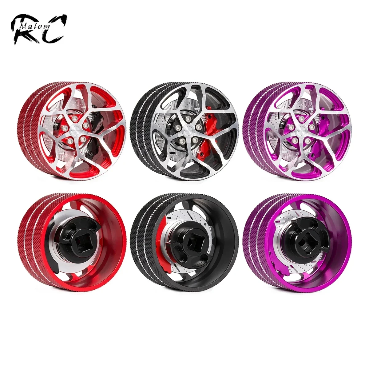 Volantino Volante In Alluminio Cnc Con Disco Freno Per Trasmettitore Rc Tqi Flysky Noble Nb4 Dumborc X6 X4 Sanwa Mt44 Futaba