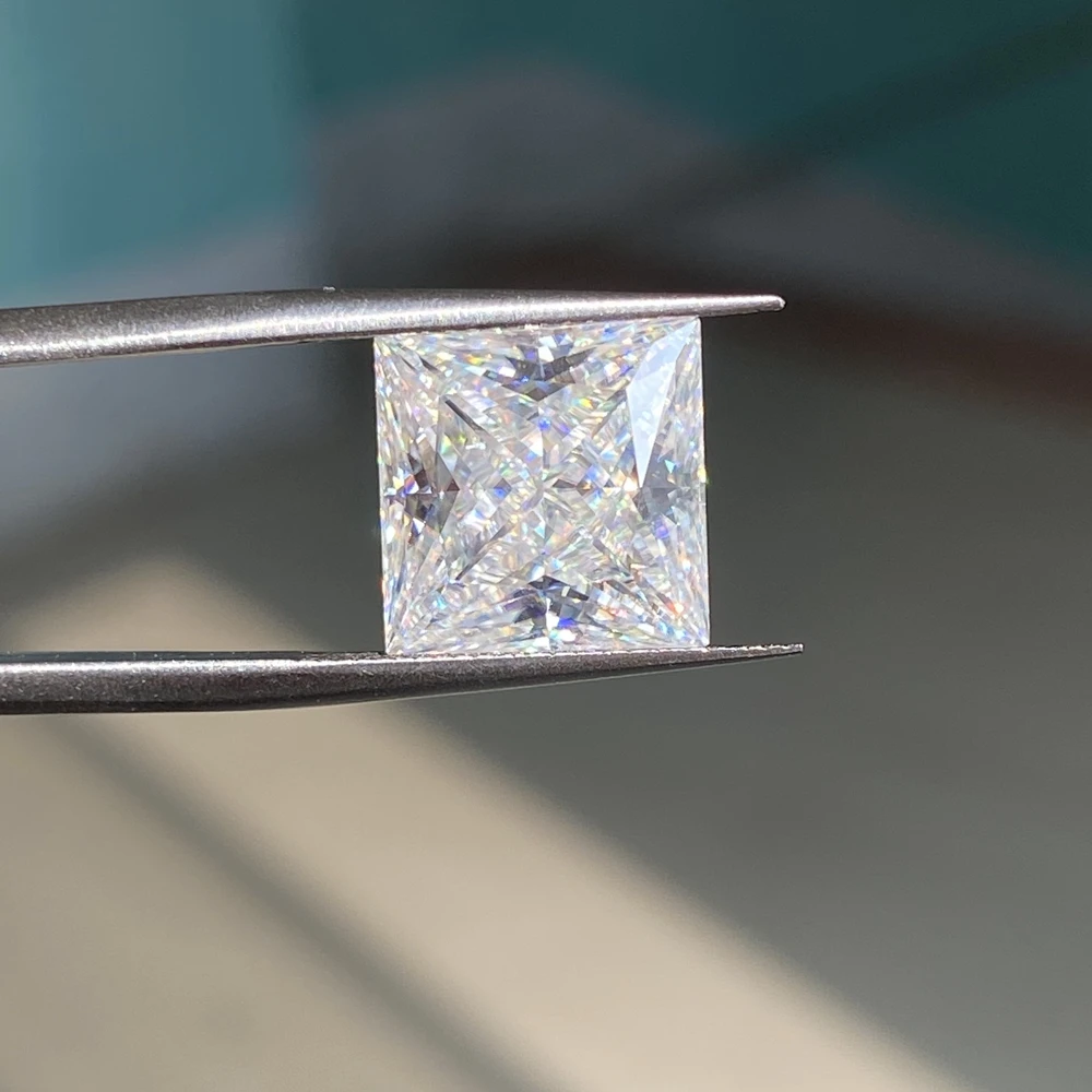 Bianco D 5Mm-10Mm Taglio Principessa Moissanite Forma Quadrata Vvs1 Gra Gemsotne