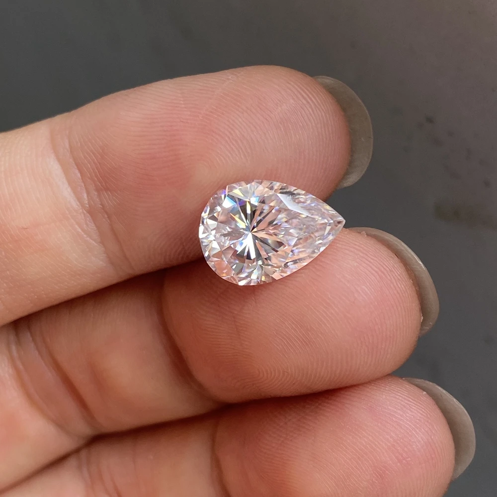 Mosangnai D Vvs1 6 Carati Goccia Taglio Pera 10X14Mm Moissanite Diamante Sciolto Gmestone