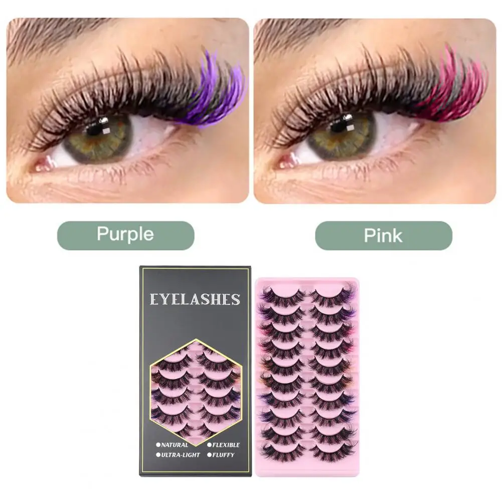 10 Paia Di Ciglia Colorate Ciglia Finte Di Visone All'Ingrosso All'Ingrosso Drammatiche Soffici Ciglia Colorate Trucco Bellezza Ciglia Colorate Fatte 