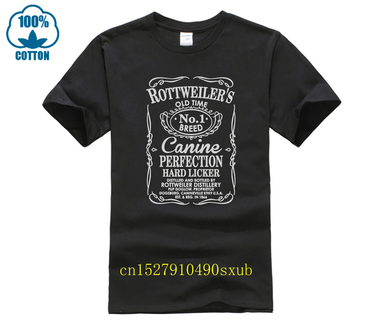 Maglietta Divertente Rottweiler Old Time No1 Razza Canine Perfection T-Shirt Tshirt Uomo Tee