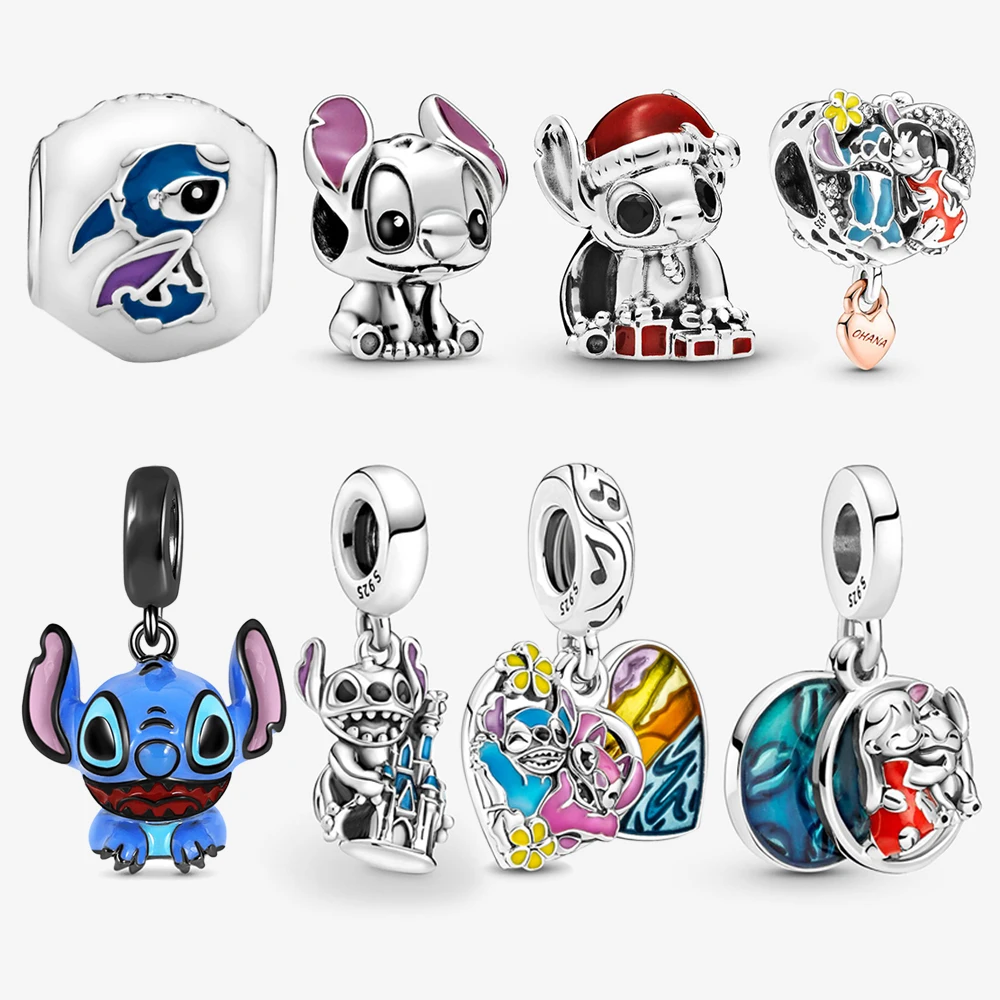 Fit Original Pandora Charms Bracciali Disney Lilo & Stitch Charm Ciondolo Gioielli