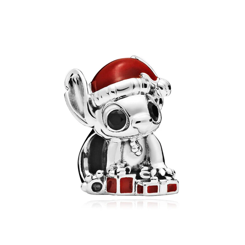 Fit Pandora Cute Christmas Stitch Beads For Jewelry Making Fine Disney Anime Charms Bracciale Donna Ragazze Braccialetti Accessori Fai Da Te