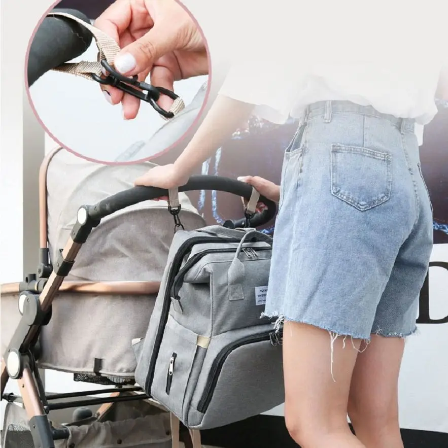 Borsa Per Pannolini Zaino Da Viaggio Per Mamma Papà Con Cinturini Per Passeggino Tascabili In Tessuto Bagnato Tasche Per Bottiglie Con Isolamento Term