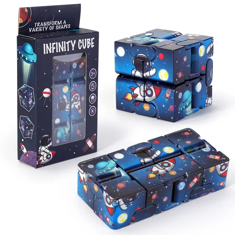 Nuovo Creativo Cielo Stellato Infinito Cubo Spazio Cubo Infinito Cubo Magico Antistress Cubo Ufficio Flip Puzzle Cubico Giocattoli Antistress