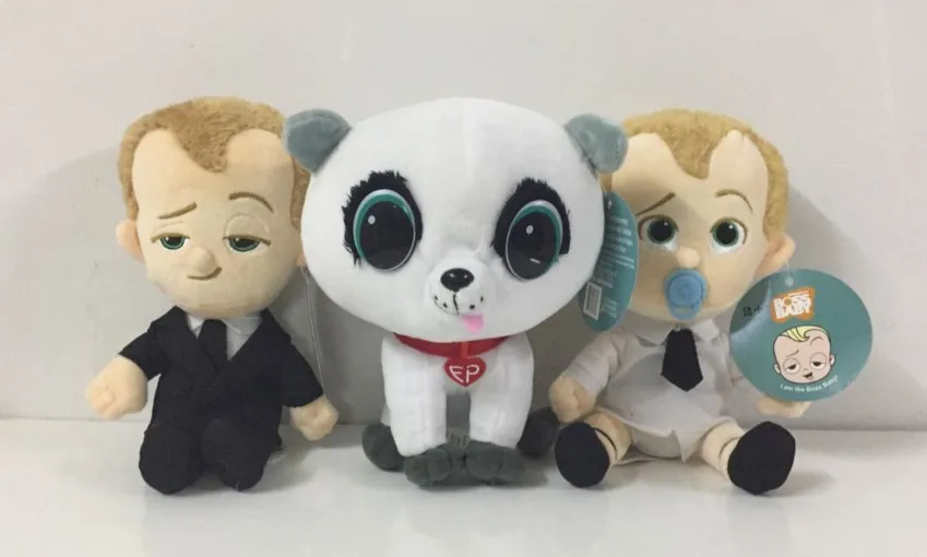 The Baby Boss White And Black Dog Anime Cute Children Carton Peluche Doll Toys 20Cm