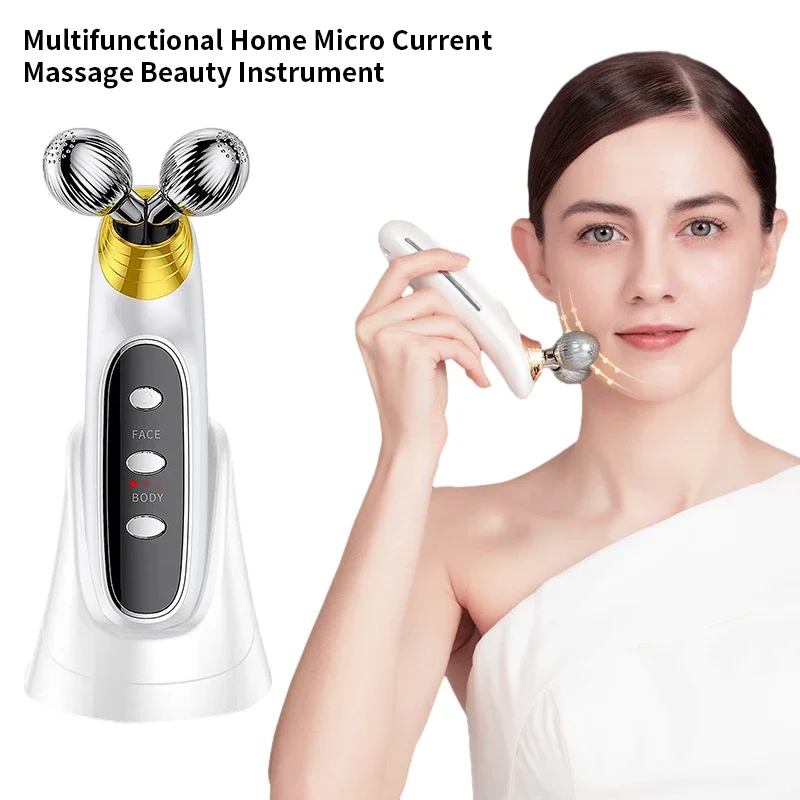 Massaggiatore Elettrico Micro-Corrente V Viso Ems Rassodante Micro Corrente D Rughe Ringiovanimento Della Pelle Strumento Di Bellezza Cura Della Pelle