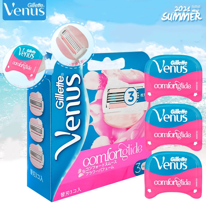 Gillette Venus Women Razor Blade 3 Strati Con Barra Di Sapone Lama Da Barba Liscia Lady Body Curve Lama Sostituibile 3 Pezzi
