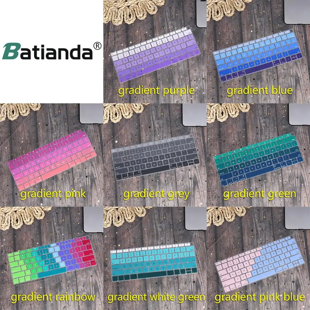 Cover Per Tastiera In Silicone Skin Per Il Nuovo Macbook Air 13 13.3 "Con Display Retina E Touch Id Modello A1932 Senerity Blue To Solid Pink