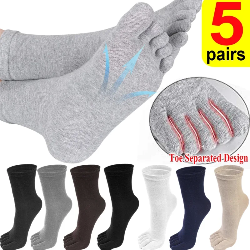 10 Pezzi Di Calzini A Cinque Dita In Cotone Comodi Calzini Da Uomo D'Affari Calzini Sportivi Da Corsa Traspiranti Calzini Deodoranti Per Il Sudore Mas