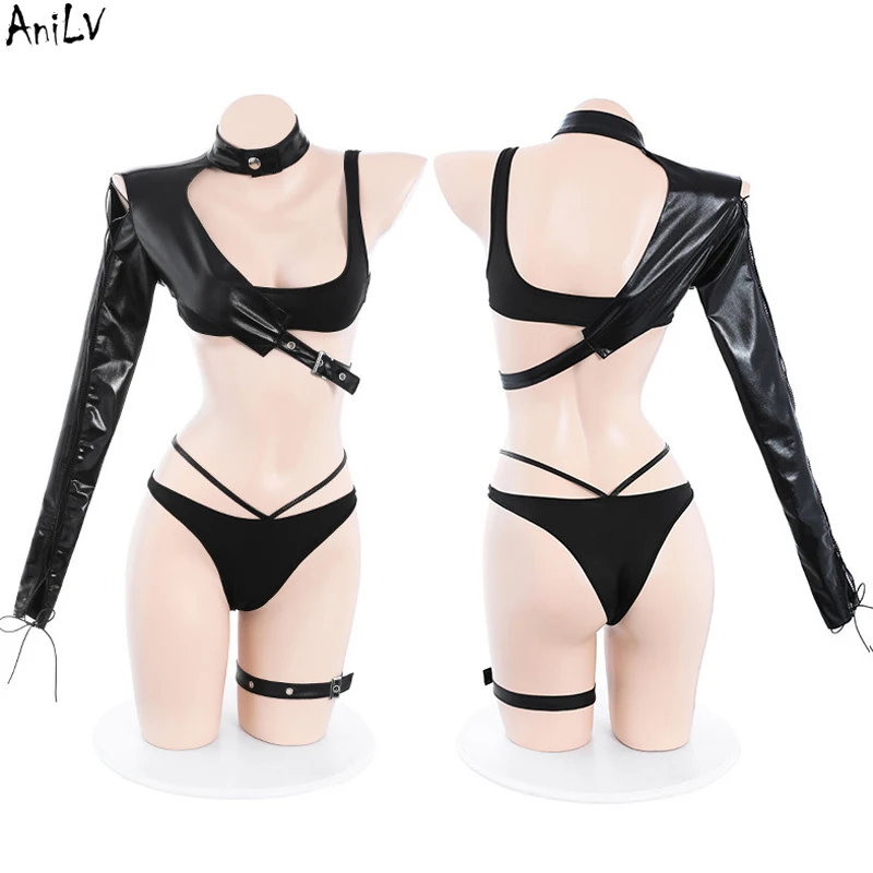 Anilv Movie Game Women Agent Uniform Black Outfits Costumi Cosplay