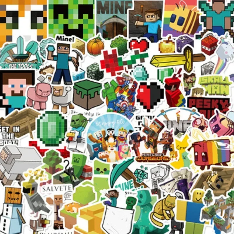 50 Pz/Set Minecraft Stickers Diamond Sword Cellulare Water Cup Notebook Valigia Steve Enderman Decorazione Impermeabile Giocattolo Per Bambini