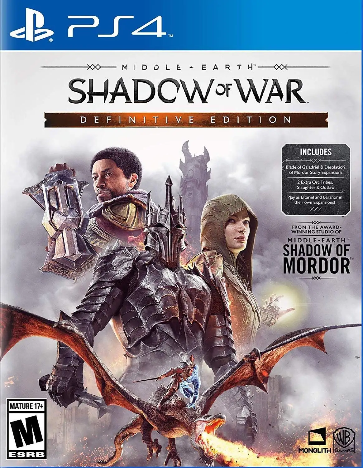 Middle Earth Shadow Of War Edizione Definitiva Ps4 Per Playstation 4 Versione Disco Console Per Stazione Di Gioco Per Il Controllo Dei Videogiochi Sup