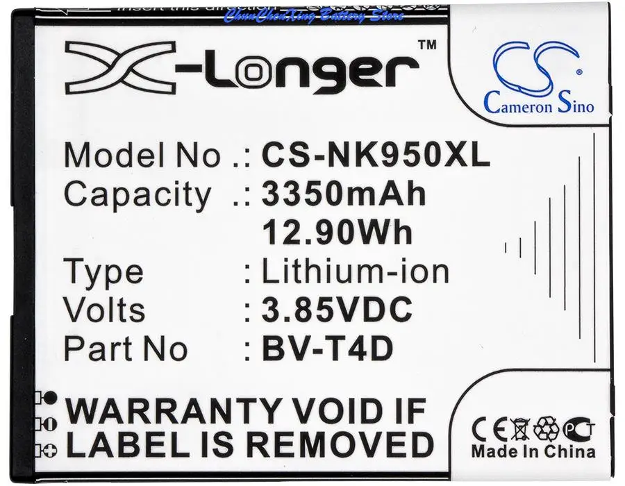 Cameron Sino 3350Mah Di Alta Qualità Batteria Bv-T4D Per Nokia Cityman, Lumia 950 Xl, Lumia 950 Xl Dual Sim