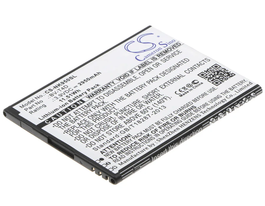 Batteria 2950Mah Bv-T4D Per Nokia Lumia 950 Xl Dual Sim Cityman Lumia 950 Xl
