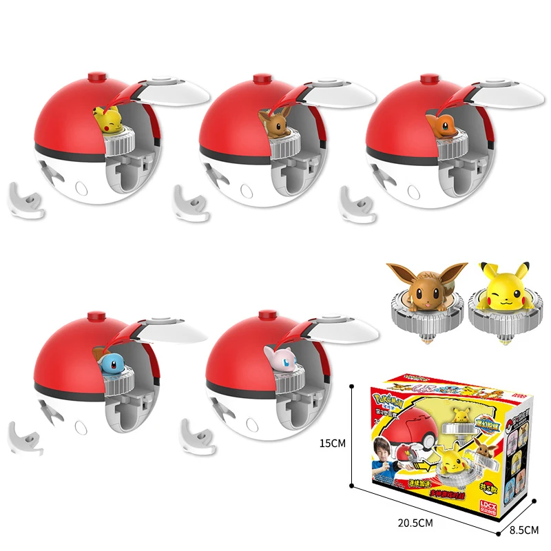 Nuovo Pokeball Pokemon Gyro Toys Pikachu Mew Eevee Anime Figure Competitivo Beyblade Compleanno Regalo Di Natale Per I Bambini