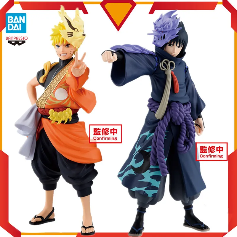 Banpresto Naruto Shippuden Uzumaki Naruto Uchiha Sasuke Tv 20Th Anniversary Costume Ver. Giocattolo Modello Di Action Figure Anime In Pvc