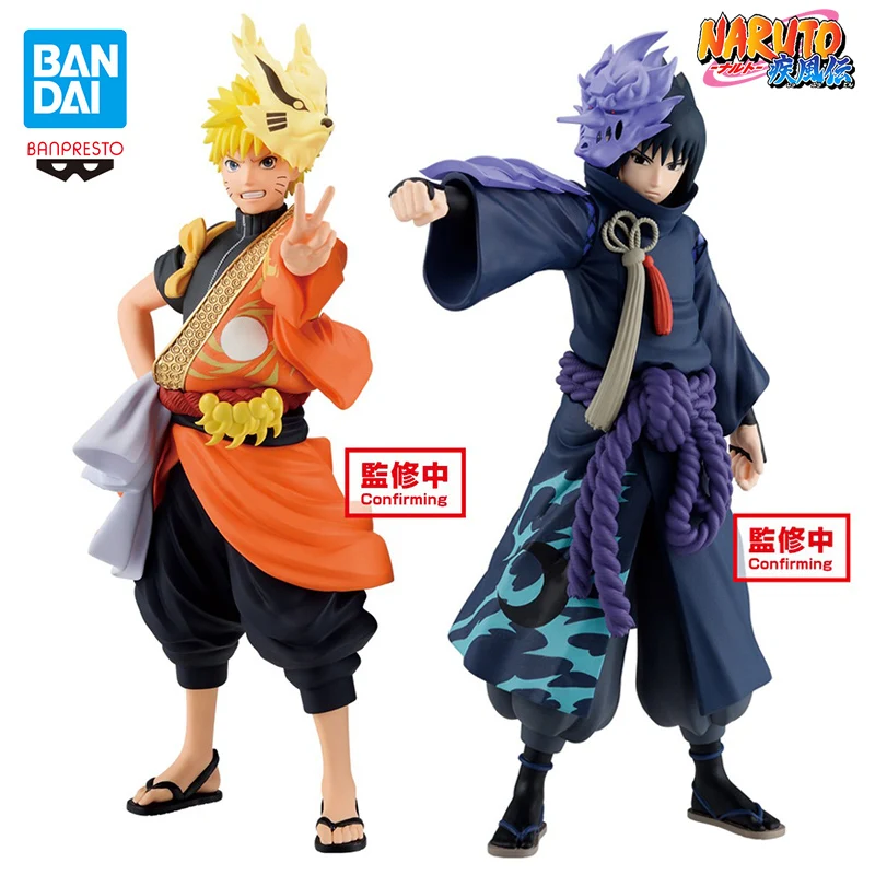 Banpresto Naruto Shippuden Uzumaki Naruto Uchiha Sasuke Tv 20Th Anniversary Costume Ver. Giocattolo Modello Di Action Figure Anime In Pvc