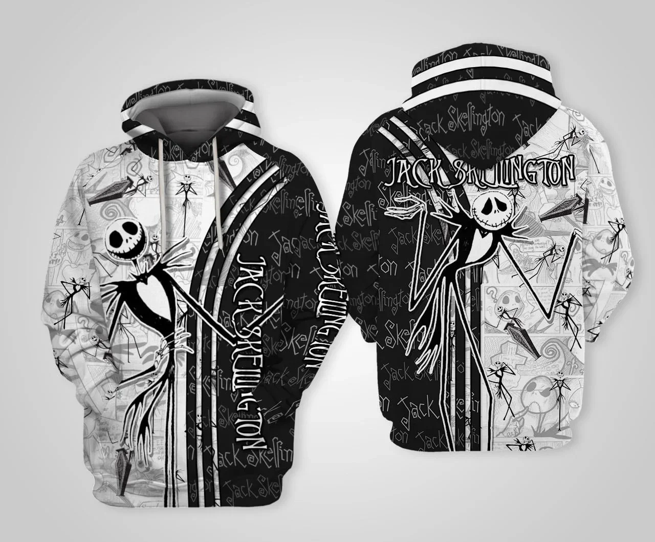 Jack Skellington 3D Felpa Con Cappuccio Da Uomo E Da Donna Disney 3D Zip Sports & Leisure Felpa Con Cappuccio