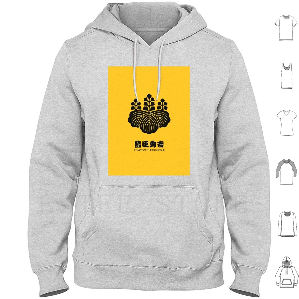 Toyotomi Hideyoshi Crest Con Nome Felpe Con Cappuccio Manica Lunga Toyotomi Hideyoshi Oda Tokugawa Giappone Shogun Clan Giapponese