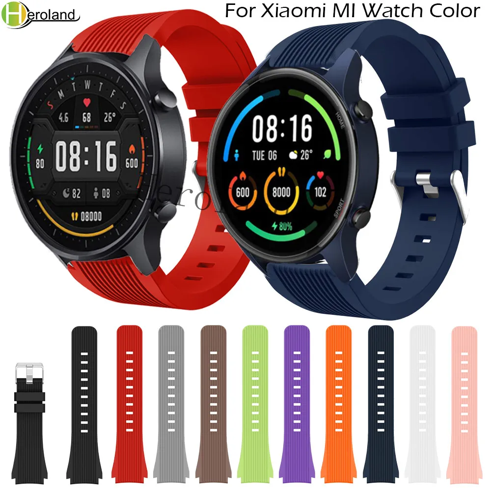 Cinturini Heroiand Per Xiaomi Mi Watch Color Sports Wristband 22Mmm Silicone Smartband Per Realme Watch S Bracelet Wearable Indossabile