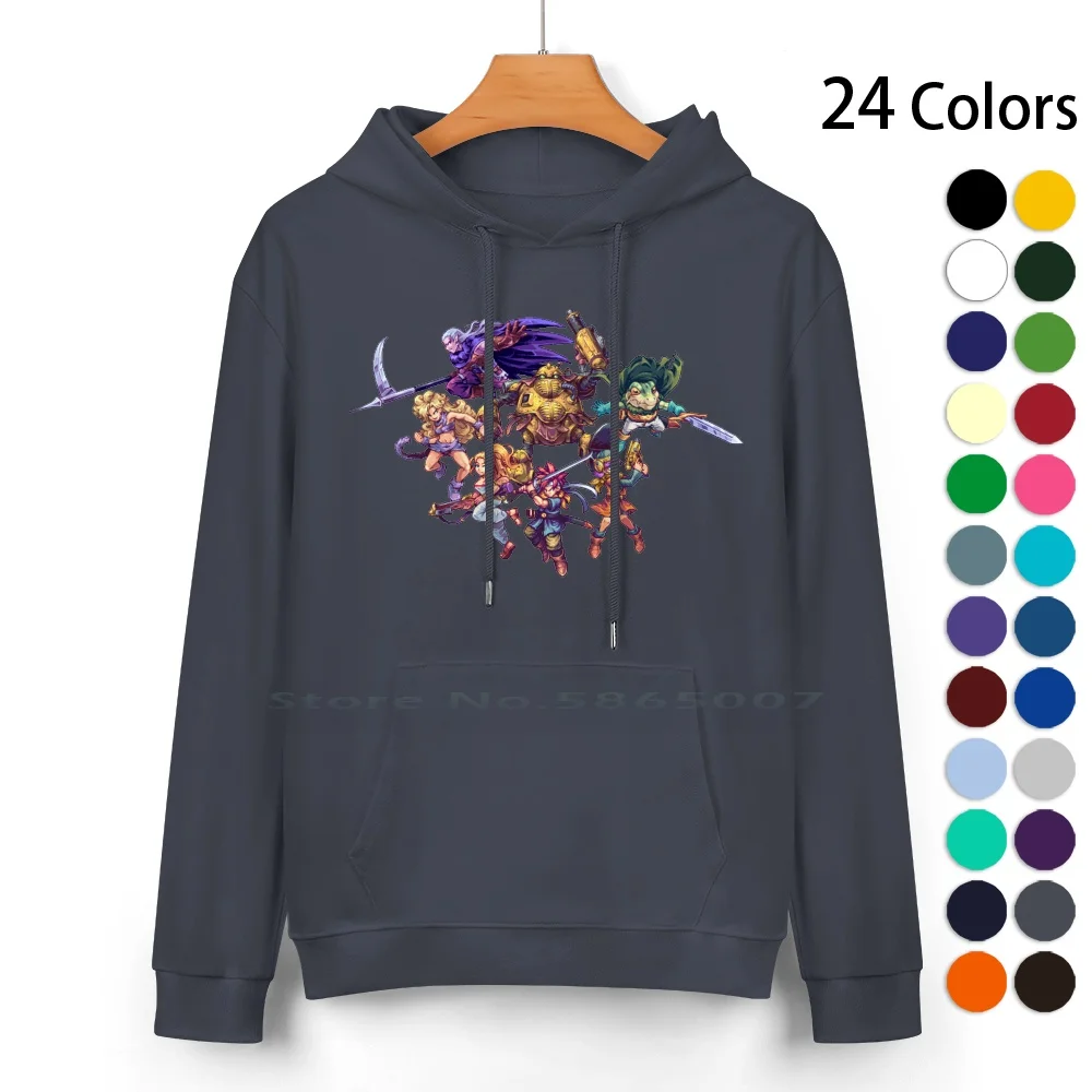 Crono Trigger Cast Felpa Con Cappuccio In Puro Cotone Maglione 24 Colori Trigger Crono Cross Crono Uomo Marle Frog Robo Ayla Magus Lavos Cast