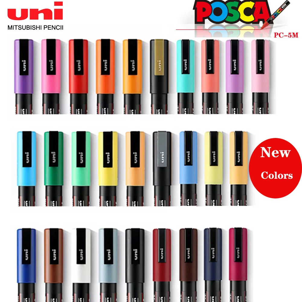 Uni Posca Pennarello Pc-1M 14 Colori/Pc-3M 17 Colori/Pc-5M 17 Colori Set Popolare Poster Pubblicità Penna Vernice Penna