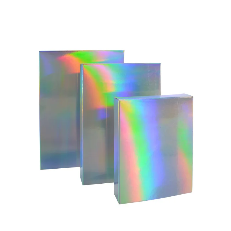 50/100Pcs Holographic Gift Party Paper Box Laser Card Case Cartons Gift Boxes Cosmetics Package Candy Boxes Wedding Favour
